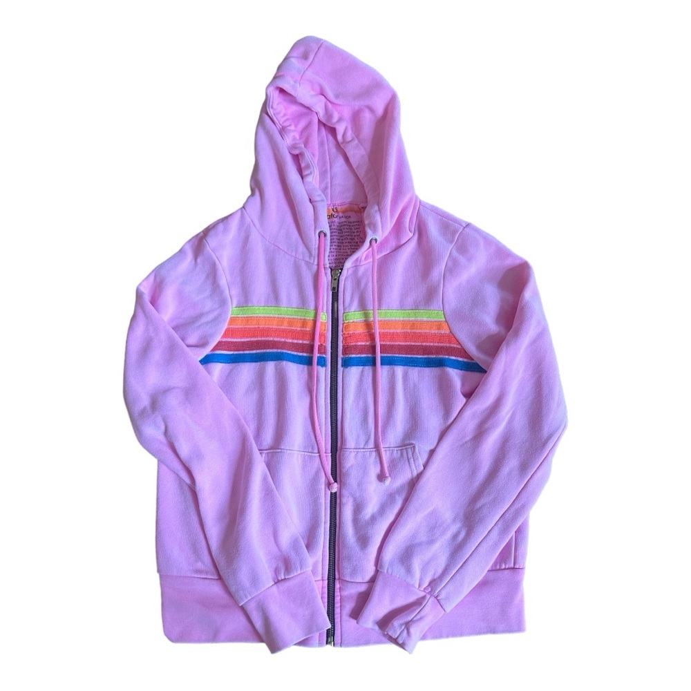 Pink aviator nation sweatshirt, neon five stripe collection